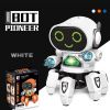 1pc Dancing Electric Six Claw Robot With Light And Music; Children's Toys - Six Claw Robot - Pink
