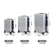 3-Piece Hardshell Luggage, TSA Lock Travel Trolley Suitcase, Expandable Luggage with Spinner Wheels, 20"/24"/28" XH - silver