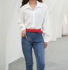 MKF Collection Elia Woven Adjustable Belt by Mia K - Grey XL - Vegan Leather