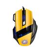 Computer Mouse Gamer Ergonomic Gaming Mouse USB Wired Game Mause 5500 DPI Silent Mice With LED Backlight 7 Button For PC Laptop - yellow