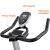 Indoor Cycling Bike Stationary, Belt Driven Smooth Exercise Bike with Oversize Soft Saddle and LCD Monitor - As Pictures