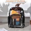 Clear Backpack Heavy Duty Transparent Book Bag Waterproof PVC Clear Backpack 5.3Gal with Reinforced Strap - Transparent