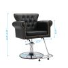 Barber Chair Salon Chair For Hair Stylist With Rivet - black - black