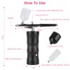Oxygen Facial Machine Airbrush Water Oxygen Injector Moisturizing Sprayer Nano Facial Mister Skin Care Rejuvenation Machine - Black