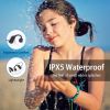 Wireless V5.1 Bone Conduction Headphone Open Ear Sports Wireless Headset with Mic IPX5 Sweatproof - Black