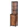 Salon Station for Hair Stylist;  Barber Equipment with Drawer;  Cabinet;  Hair Dryer Holders and Shelves;  Vintage Brown - Vintage Brown