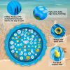Sprinkler Splash Pad For Kids 68IN Inflatable Blow Up Pool Sprinkle Play Mat Summer Outdoor Water Toys - Blue