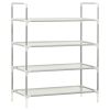 Shoe Rack with 4 Shelves Metal and Non-woven Fabric Silver - Silver