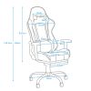 Gaming Chair, Gaming Chair with Footrest, Ergonomic Desk Chair, Adjustable PC Gamer Chair for Adults XH - Black & Blue
