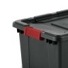 15 Gallon Industrial Tote Plastic, Black, Set of 6 - 6