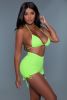 Summer Elegant stylish Sun Kissed Bikini  Neon Green And Orange 2 Pieces Sets - Neon Green - L