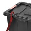 15 Gallon Industrial Tote Plastic, Black, Set of 6 - 6