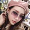 Vintage Fashion 2021 New Sunglasses Rimless Frameless Rectangle Shades Gradient UV400 Summer Traveling Sun Glasses for Women - green - As Picture