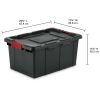 15 Gallon Industrial Tote Plastic, Black, Set of 6 - 6