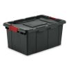 15 Gallon Industrial Tote Plastic, Black, Set of 6 - 6