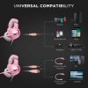K5 Pink Gaming Headset for PS4 Xbox One PC Laptop with Noise Cancelling Mic - Pink