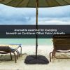 4 Pcs Offset Weighted Cantilever Hanging Patio Heavy Duty Umbrella Stand;  Water & Sand Filled Plastic Base;  Black - Black