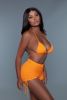 Summer Elegant stylish Sun Kissed Bikini  Neon Green And Orange 2 Pieces Sets - Orange - M