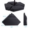 4 Pcs Offset Weighted Cantilever Hanging Patio Heavy Duty Umbrella Stand;  Water & Sand Filled Plastic Base;  Black 284LB - Black