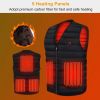 Heat Jacket Vest 3 Heating Gear Adjustable USB Heated Vest Warm Heat Coat Vest w/ 5 Heating Pads For Men Women Winter Outdoor Activity - L