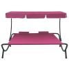 vidaXL Patio Lounge Bed with Canopy and Pillows Pink - Pink