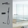 Multi-Function Complete Bathtub Shower System with Rough-in Valve Matte Black RCS85008MB - Black - Modern