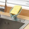 Leaf Shape Soap Box Drain Soap Holder Box Kitchen Sponge Storage Rack Bathroom Shower Soap Self Bathroom Supplie Kitchen Gadget - 01 - France