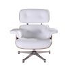 High grade vintage 8 layer leather plywood ergonomic design office chair - White Ash wood