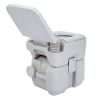 5.3 Gallon 20L Flush Outdoor Indoor Travel Camping Portable Toilet for Car, Boat, Caravan, Campsite, Hospital,Gray XH - gray