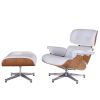 High grade vintage 8 layer leather plywood ergonomic design office chair - White Ash wood