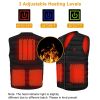 Heat Jacket Vest 3 Heating Gear Adjustable USB Heated Vest Warm Heat Coat Vest w/ 5 Heating Pads For Men Women Winter Outdoor Activity - L