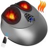 Foot Massager Electric Shiatsu Machine with Heat Kneading Vibration Air Compression Pressure Foot Spa - Gray - Metal plastic