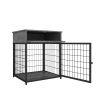 Furniture Dog Crates for small dogs Wooden Dog Kennel Dog Crate End Table, Nightstand - Grey