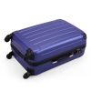 3-Piece Luggage Expandable Lightweight Travel Suitcase Set with Code Lock, Spinner Wheels, 20/24/28 Inches - deep blue
