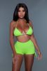 Summer Elegant stylish Sun Kissed Bikini  Neon Green And Orange 2 Pieces Sets - Neon Green - XL