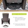 Outdoor Patio Rattan Wicker Swivel Recliner Chair;  Adjustable Reclining Chair 360Â° Rotating with Water Resistant Cushions - Navy Blue