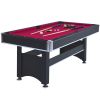 6-ft Pool Table with Table Tennis Top - Black with Red Felt - as Pic