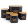 Multiful Piece Essential Houseware Kitchen Storage and Organization Canister Set - Gray & Natural - Kitchen Storage