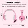 K5 Pink Gaming Headset for PS4 Xbox One PC Laptop with Noise Cancelling Mic - Pink