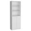 Acres 3 Piece Home Bookcase set, 67" Wide with 11 Shelves and Two Double-Door Cabinet , Living Room Set White - as Pic