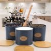Multiful Piece Essential Houseware Kitchen Storage and Organization Canister Set - Gray & Natural - Kitchen Storage