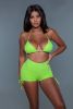 Summer Elegant stylish Sun Kissed Bikini  Neon Green And Orange 2 Pieces Sets - Neon Green - M