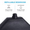 4 Pcs Offset Weighted Cantilever Hanging Patio Heavy Duty Umbrella Stand;  Water & Sand Filled Plastic Base;  Black - Black