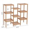 100% Bamboo High-Grade Plant Shelf Multi - Functional 9-Layer Shelf Flower Pot Shelf Display Shelf 96 * 90 * 33cm Natural YF - Natural