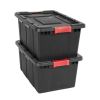 15 Gallon Industrial Tote Plastic, Black, Set of 6 - 6