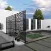 6.33 ft. H x 3.93 ft. W Laser Cut Metal Privacy Screen;  24"*48"*3 panels - Black - Galvanized steel