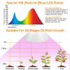 LED Grow Light 12W 200 Red Blue LEDs Plant Grow Lamp 360°Rotatable Plant Light - White