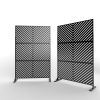 6.5 ft. H x 4 ft. W Outdoor Laser Cut Metal Privacy Screen, 24"*48"*3 panels - Black - Galvanized steel