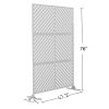 6.5 ft. H x 4 ft. W Outdoor Laser Cut Metal Privacy Screen, 24"*48"*3 panels - White - Galvanized steel