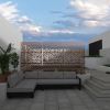 6.33 ft. H x 3.93 ft. W Laser Cut Metal Privacy Screen;  24"*48"*3 panels - Brown - Galvanized steel